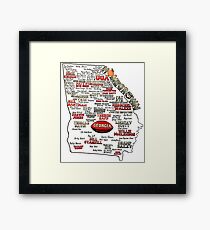 UGA Football Map Homegrown Framed Print