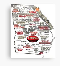 UGA Football Map Homegrown Metal Print