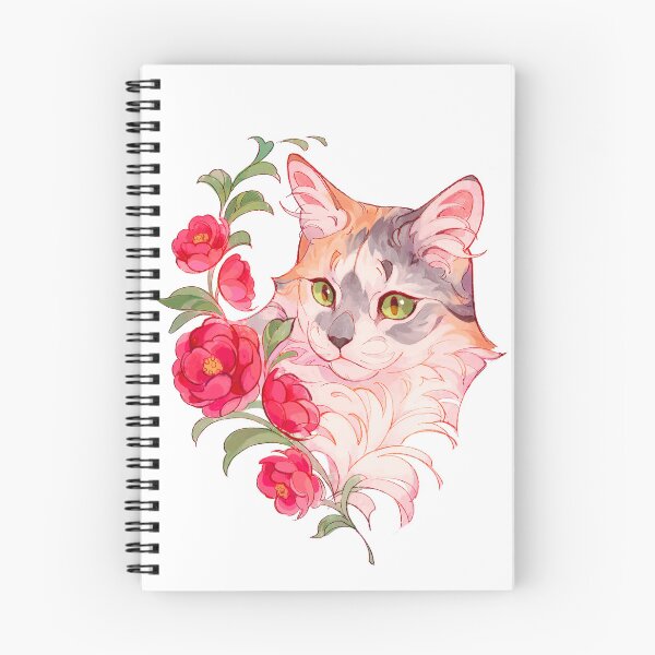 Item preview, Silver torbie cat with red flowers  designed and sold by Giulialibard.