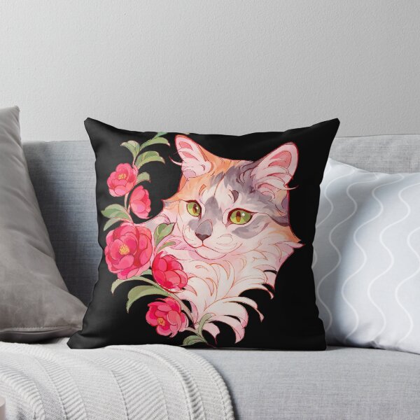 Item preview, Silver torbie cat with red flowers  designed and sold by Giulialibard.