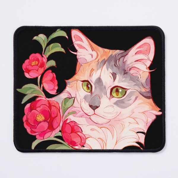 Item preview, Silver torbie cat with red flowers designed and sold by Giulialibard.