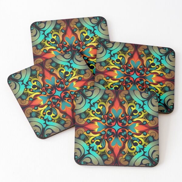 Artikelvorschau, Bright Enchanted Contemporary Pattern Digital Painting entworfen und verkauft von CodeAndColors.