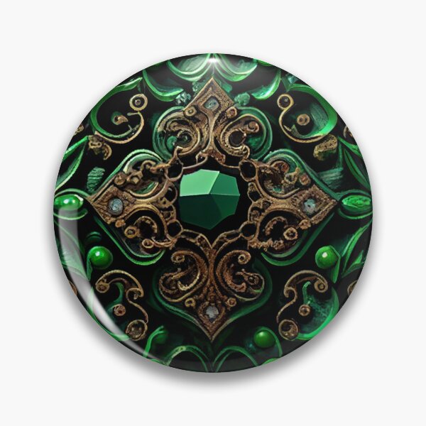 Item preview, Bejeweled Green Brilliant Wood Baroque English Countryside Chic Pattern Digital Painting designed and sold by CodeAndColors.
