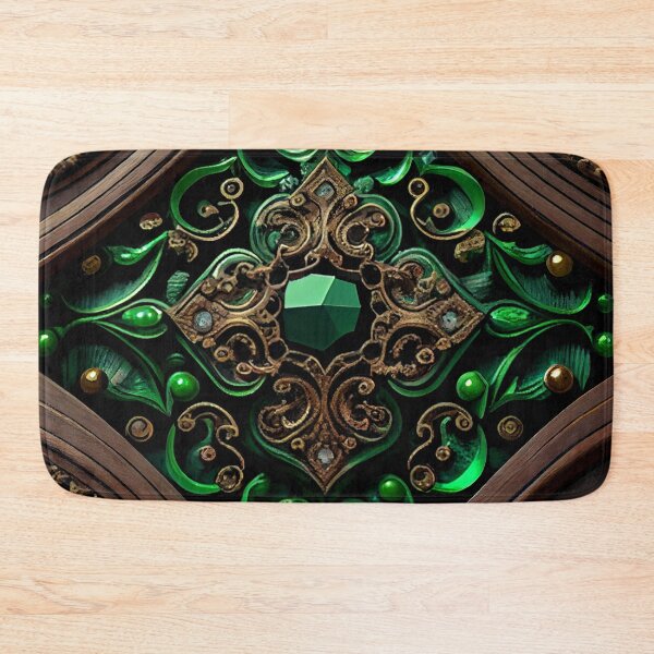 Item preview, Bejeweled Green Brilliant Wood Baroque English Countryside Chic Pattern Digital Painting designed and sold by CodeAndColors.