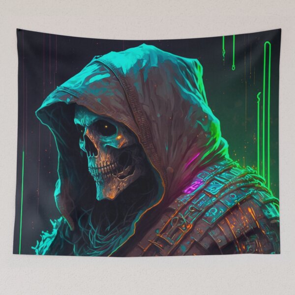 Item preview, Cyberpunk Grim Reaper designed and sold by ArtMadeByAI.