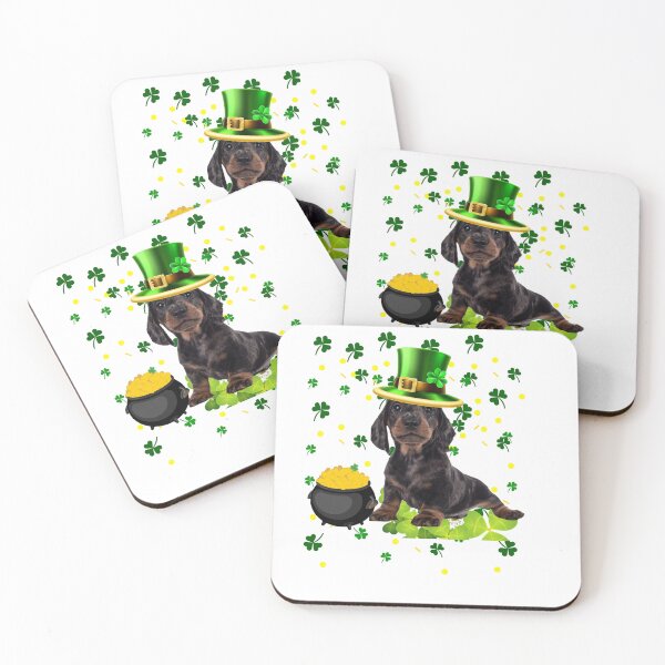Item preview, A Dachsund shamrock design. A irish shamrock dog. designed and sold by Doggymadness.