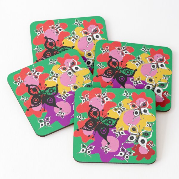 Item preview, butterflies and flowers, a bold colorful design designed and sold by mariska eyck.