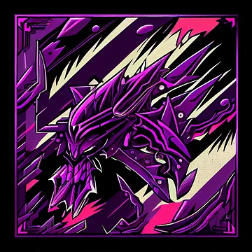 Vorschaubild zum Design Purple Energetic Futuristic Anime New Traditional Digital Painting von CodeAndColors