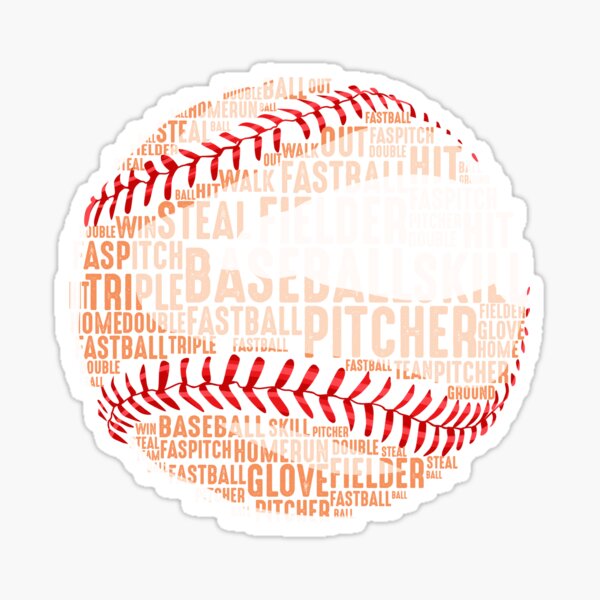 Baseball Word Cloud shirt Sticker