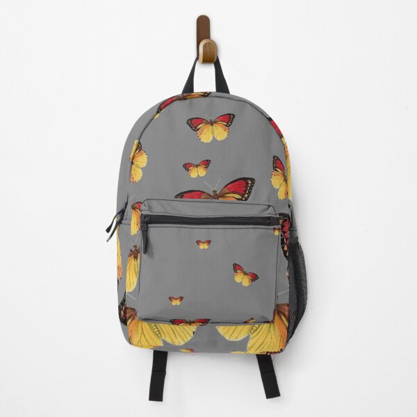 Item preview, RED-YELLOW BUTTERFLY PATTERNS GREY ART designed and sold by sharlesart.