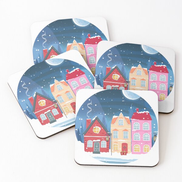 Item preview,  Winter illustration with scandinavian houses  designed and sold by MariaTsy.