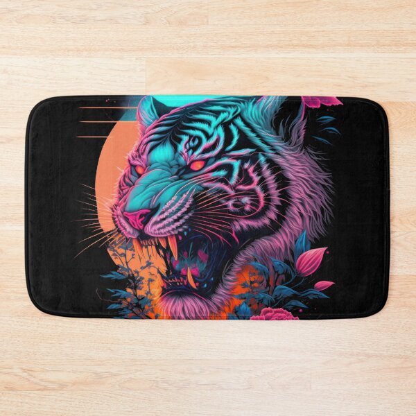 Item preview, Retrowave Synthwave Tiger Head - 1980's Animal Print designed and sold by Odd World.