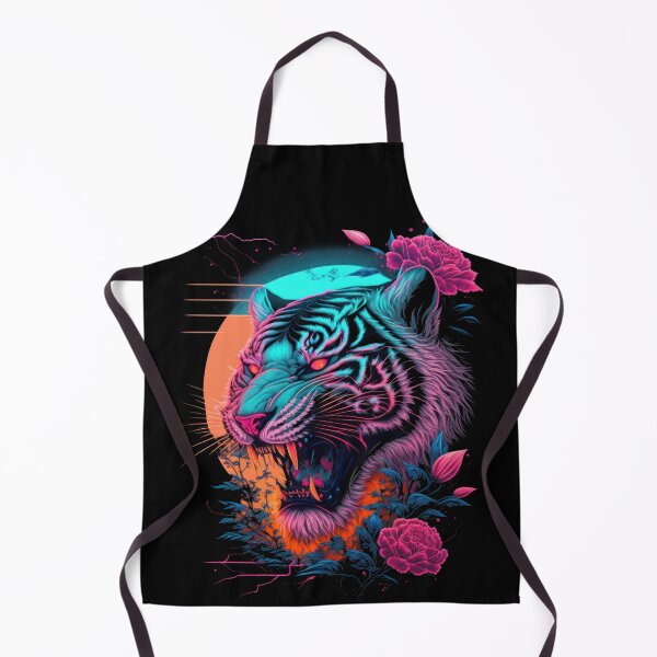 Item preview, Retrowave Synthwave Tiger Head - 1980's Animal Print designed and sold by Odd World.