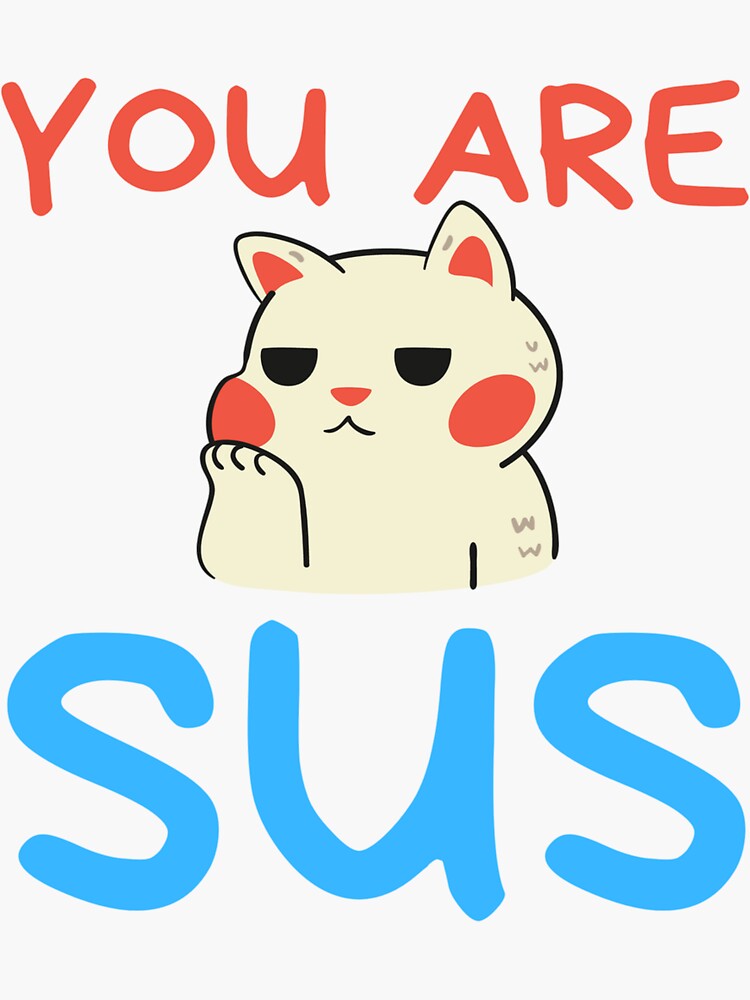 Sus (suspicious) simple funny meme red' Sticker