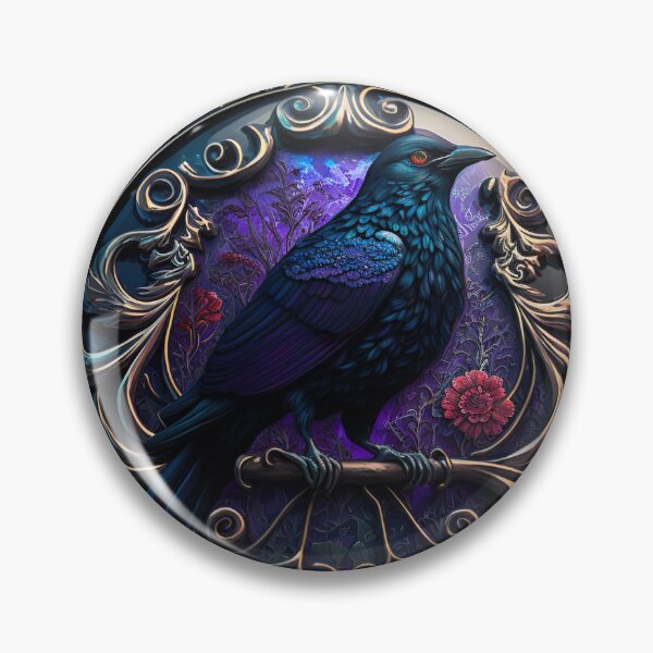 Item preview, The Raven Amulet II - Detailed Talisman / Charm / of Mystical Gothic Raven, Jewelry - Very High Resolution - Original Artwork designed and sold by CloudofKnowing.