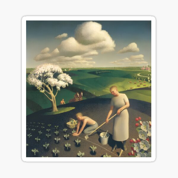 Item preview, Grant Wood  Spring in the village  designed and sold by TeeARTHY.