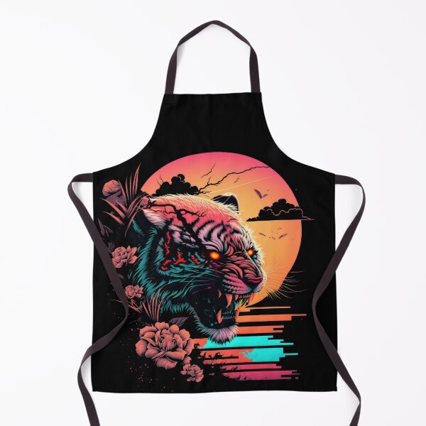 Item preview, Tiger Head Retrowave Synthwave - 1980's Animal Print designed and sold by Odd World.