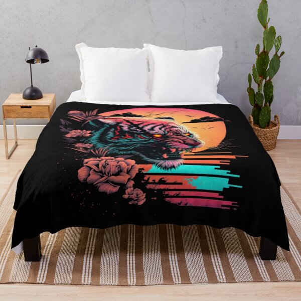 Item preview, Tiger Head Retrowave Synthwave - 1980's Animal Print designed and sold by Odd World.