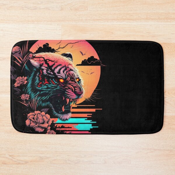 Item preview, Tiger Head Retrowave Synthwave - 1980's Animal Print designed and sold by Odd World.