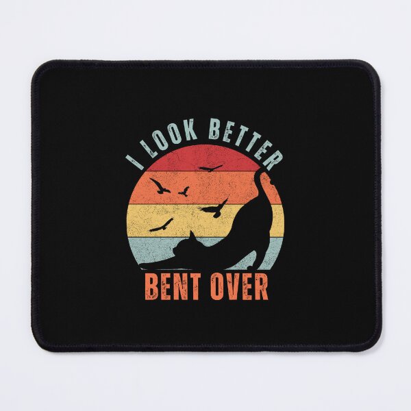 Item preview, I Look Better Bent Over Funny Vintage Cat Stretching Retro Sunset designed and sold by CandyDroidMerch.