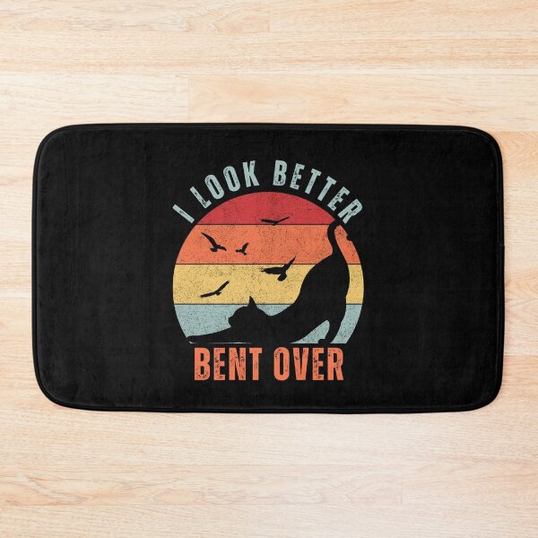 Item preview, I Look Better Bent Over Funny Vintage Cat Stretching Retro Sunset designed and sold by CandyDroidMerch.