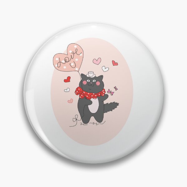 Item preview,  Love you. Gray cat with a heart-shaped balloon  designed and sold by MariaTsy.