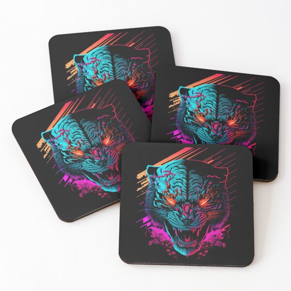 Item preview, Retrowave Synthwave Tiger Head - 1980's Animal Print designed and sold by Odd World.