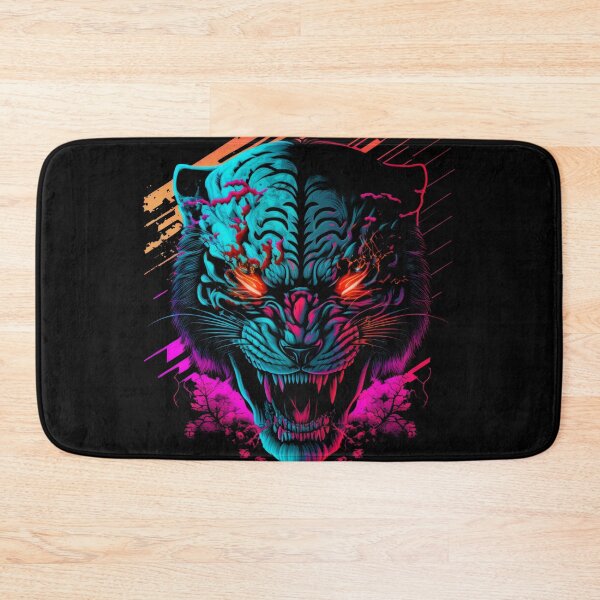 Item preview, Retrowave Synthwave Tiger Head - 1980's Animal Print designed and sold by Odd World.