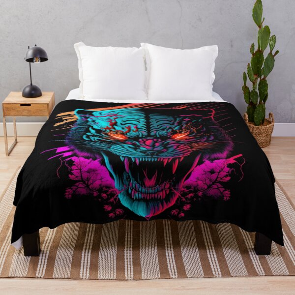Item preview, Retrowave Synthwave Tiger Head - 1980's Animal Print designed and sold by Odd World.