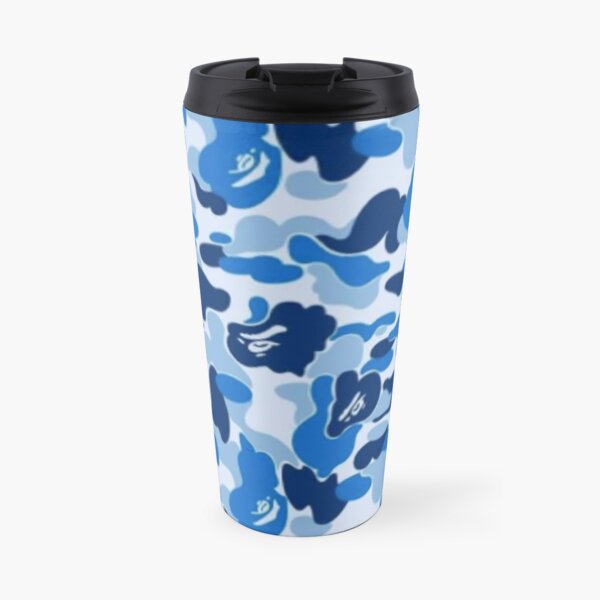 blue camouflage design Travel Mug