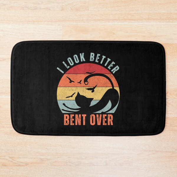 Item preview, I Look Better Bent Over Funny Vintage Cat Stretching Retro Sunset designed and sold by CandyDroidMerch.