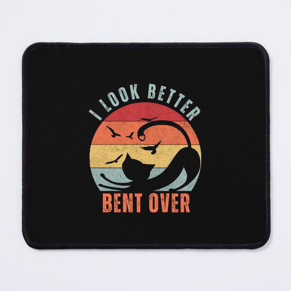 Item preview, I Look Better Bent Over Funny Vintage Cat Stretching Retro Sunset designed and sold by CandyDroidMerch.
