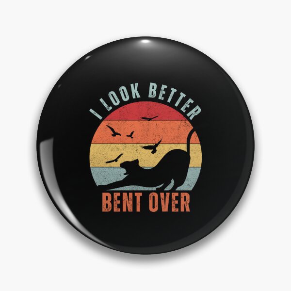 Item preview, I Look Better Bent Over Funny Vintage Cat Stretching Retro Sunset designed and sold by CandyDroidMerch.