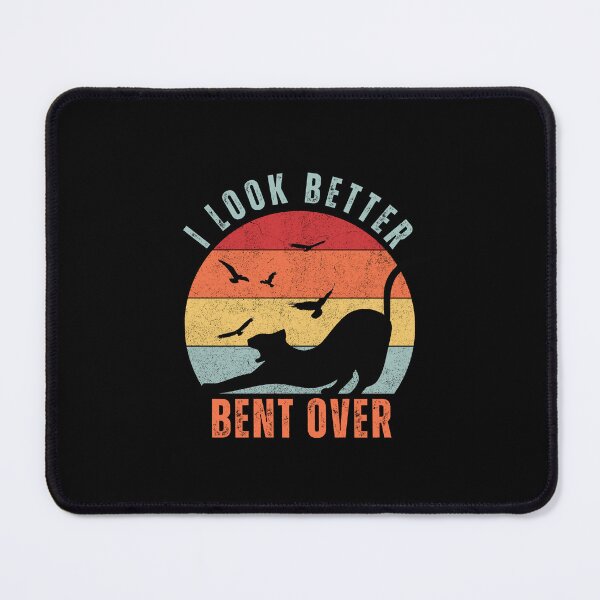Item preview, I Look Better Bent Over Funny Vintage Cat Stretching Retro Sunset designed and sold by CandyDroidMerch.