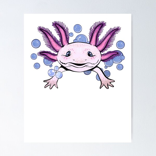 Item preview, Cute Bubbly Pink Axolotl designed and sold by Zurickdesigns.