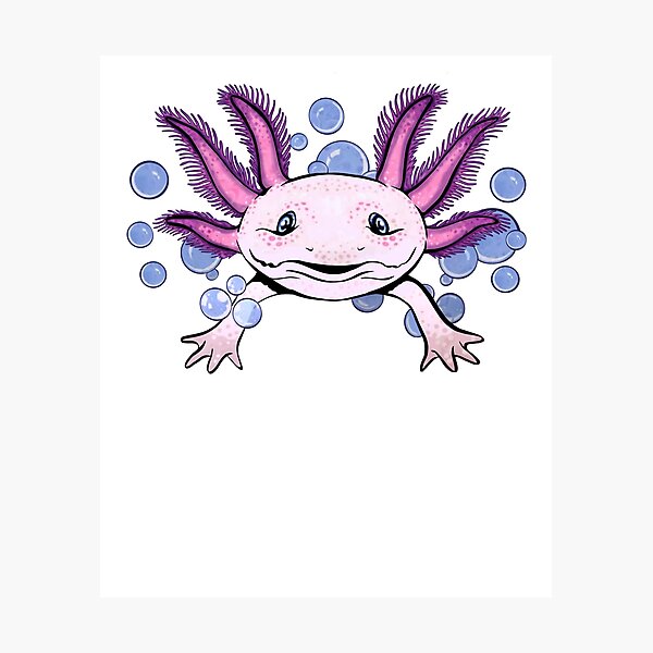 Item preview, Cute Bubbly Pink Axolotl designed and sold by Zurickdesigns.