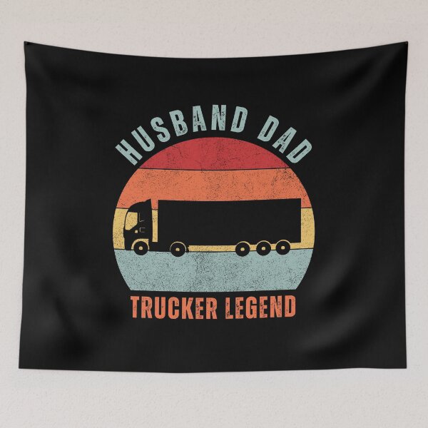 Item preview, Husband Dad Trucker Legend I Drop Big Loads Funny Vintage Retro Sunset designed and sold by CandyDroidMerch.