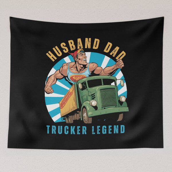 Item preview, Husband Dad Trucker Legend I Drop Big Loads Funny Vintage 50's Comics designed and sold by CandyDroidMerch.