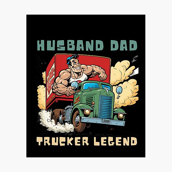 Item preview, Husband Dad Trucker Legend I Drop Big Loads Funny Vintage 50's Comics designed and sold by CandyDroidMerch.