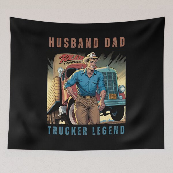 Item preview, Husband Dad Trucker Legend I Drop Big Loads Funny Vintage 50's Comics designed and sold by CandyDroidMerch.