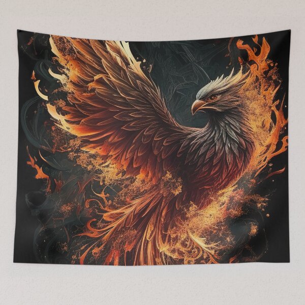 Item preview, Fiery phoenix rising illustration designed and sold by RK - Shop.