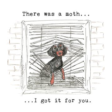 Artwork thumbnail, I got it for you. Sausage dog catching a moth illustration. by CandyMedusa
