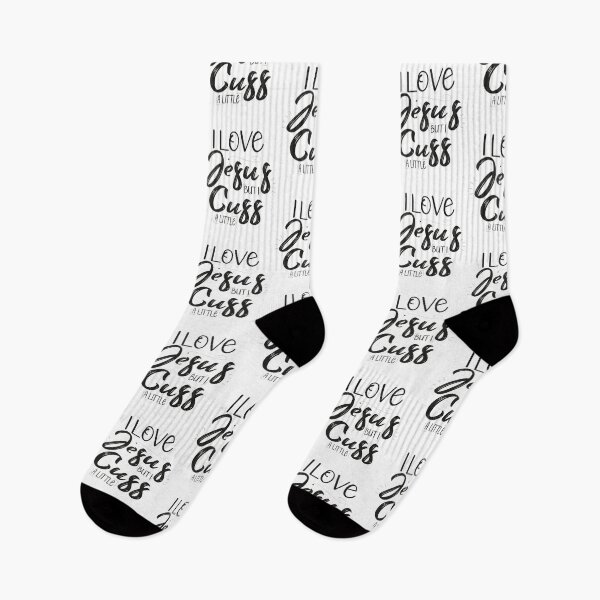 Item preview, I Love Jesus but I Cuss a Little, Funny Bible Quote, Bible Verse. designed and sold by Asmir pro ⭐⭐⭐⭐⭐.