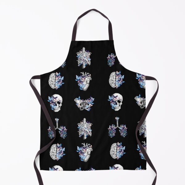 Item preview, Anatomy collection, Blue butterflies with Human anatomy, parts of human anatomy, heart, brain, lungs, rib cage, pelvis, skull designed and sold by Collagedream.