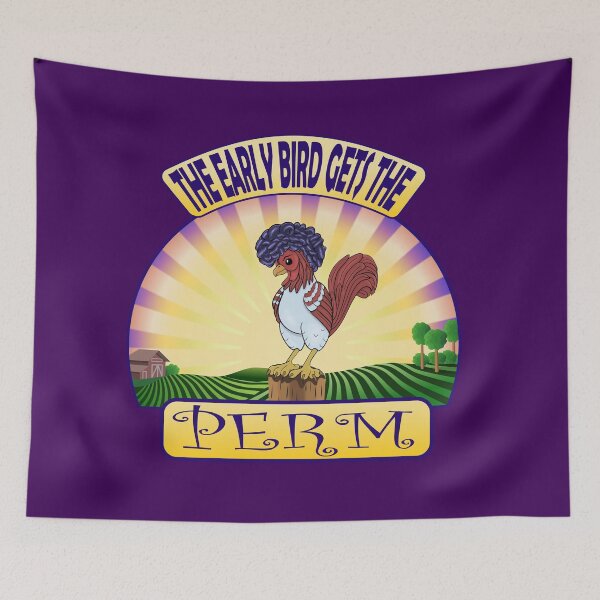 Item preview, Early bird gets the perm designed and sold by Caummon Thread.