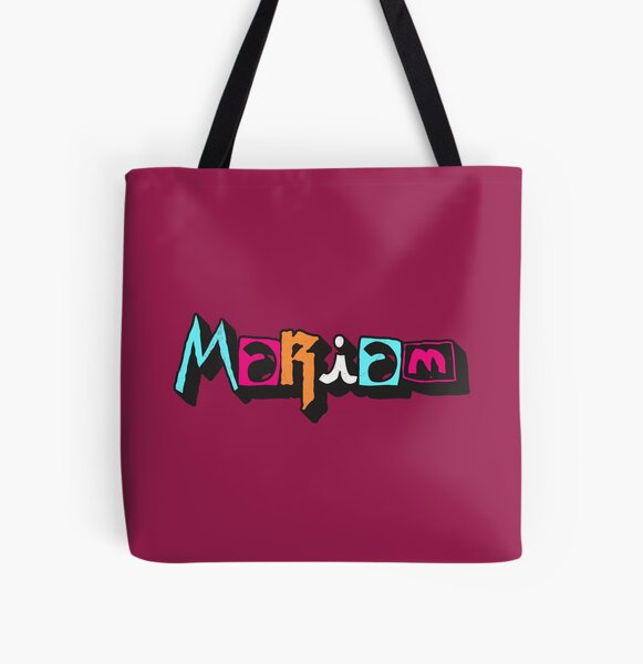 Mariam Artistic Name Design with Flowers Tote Bag