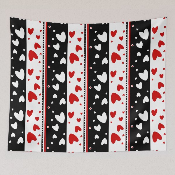 Item preview,  Hearts on a black and white background designed and sold by Olha Volokhova.