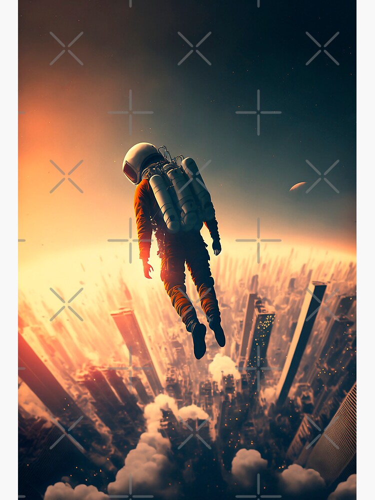 Cool Spaceman City Nasa | Art Board Print