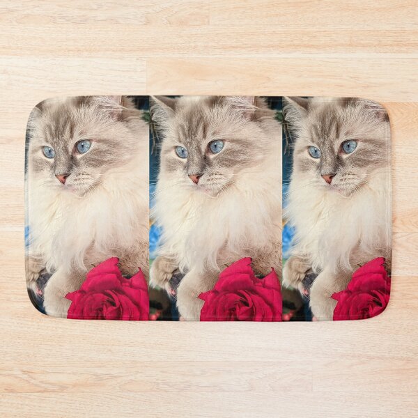 Item preview, Romantic ragdoll cat with roses designed and sold by Fluffycat2020.