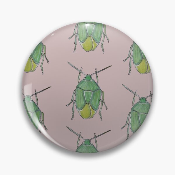 Item preview, Green stink bugs on pink background designed and sold by Indi's Art.